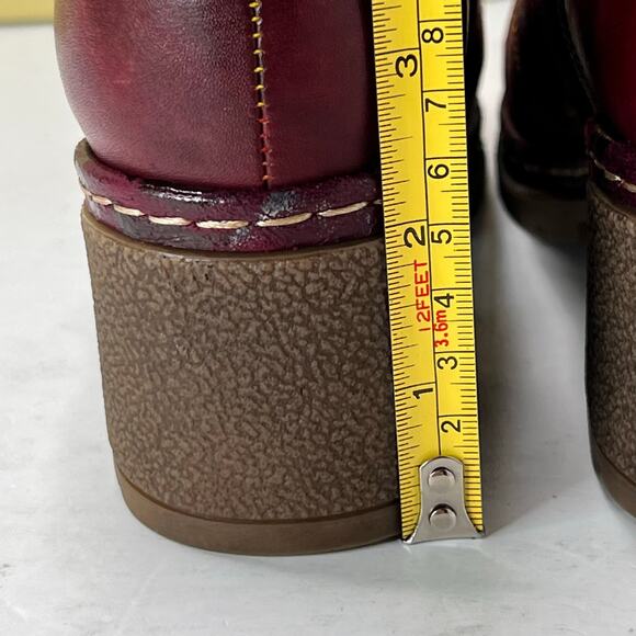 L'Artiste by Spring Step Fallinluv Leather Boot Bordeaux Multi Women 4.5-5 NWB - Picture 8 of 11